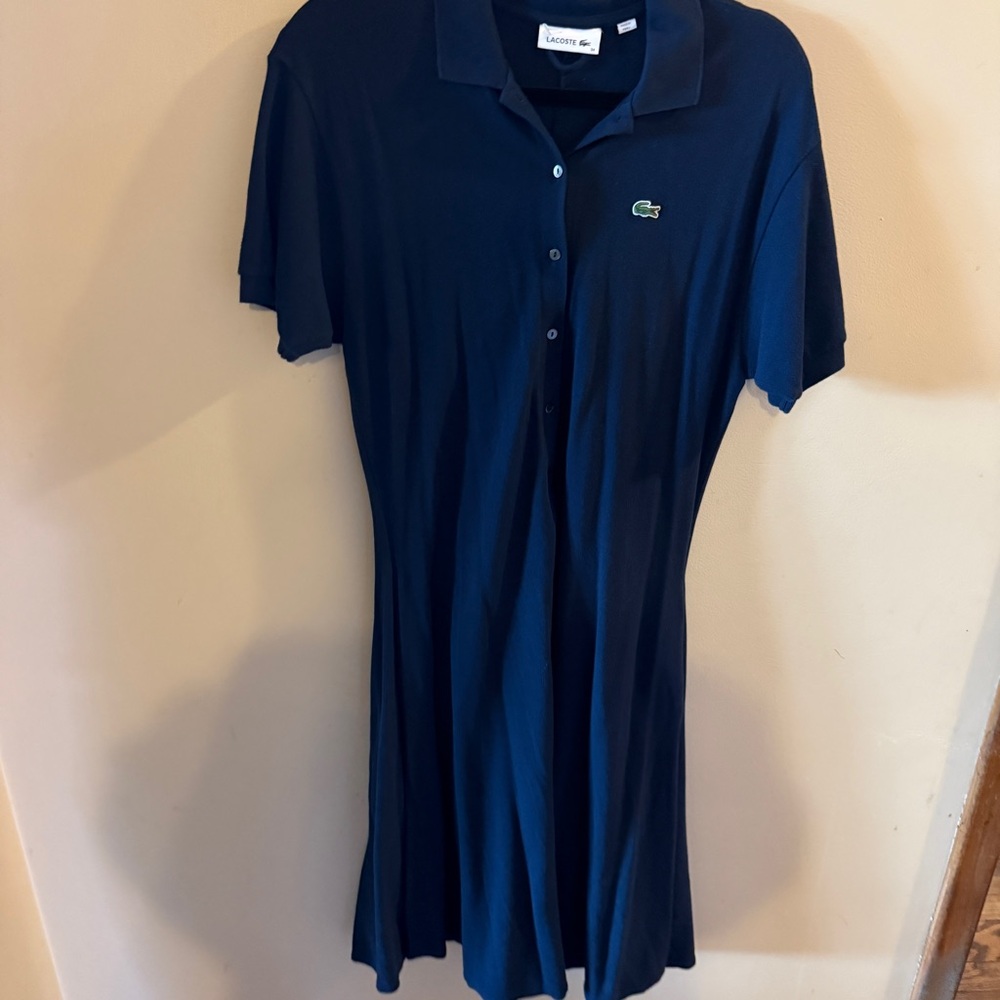 Lacoste Navy Blue Crew Neck Dress